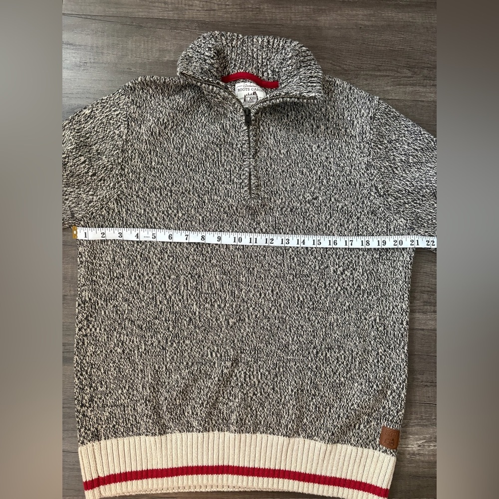 Roots Quarter Zip Sweater Salt and Pepper - Picture 3 of 4